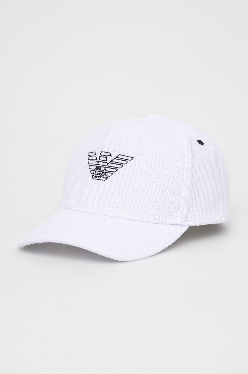 Emporio Armani Underwear czapka 231788.2R497 kolor biały z aplikacją