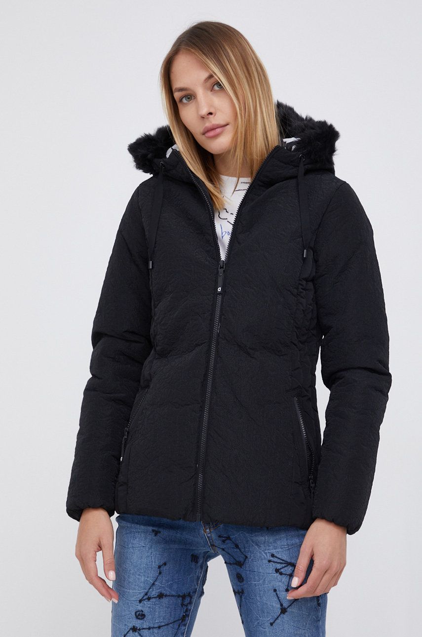 Desigual Kurtka 21WWEW01 damska kolor czarny zimowa