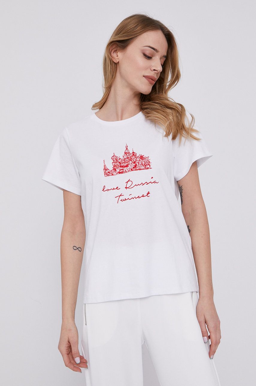 Twinset T-shirt damski kolor biały