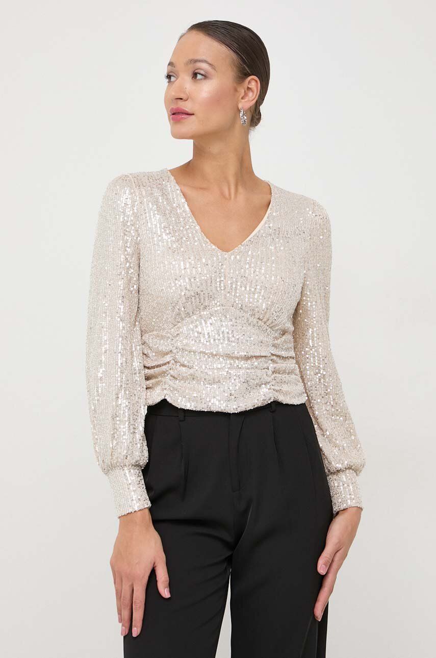 Morgan bluzka damska kolor beżowy wzorzysta