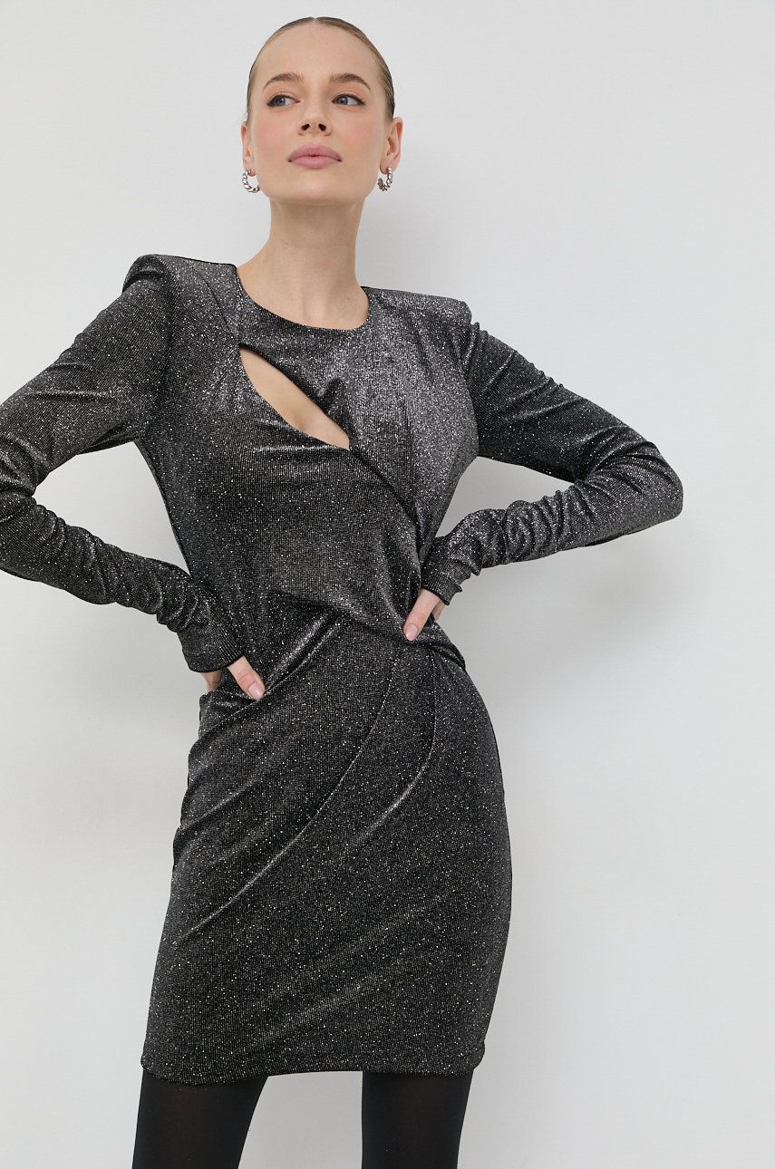 Patrizia Pepe sukienka kolor srebrny mini dopasowana