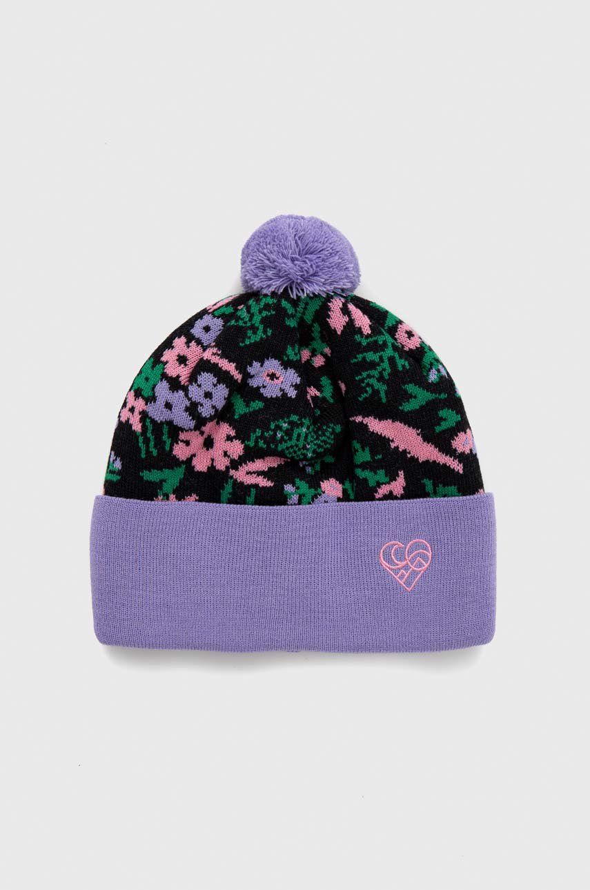 Femi Stories czapka z domieszką wełny Sweetie Wah kolor fioletowy z grubej dzianiny z domieszką wełny