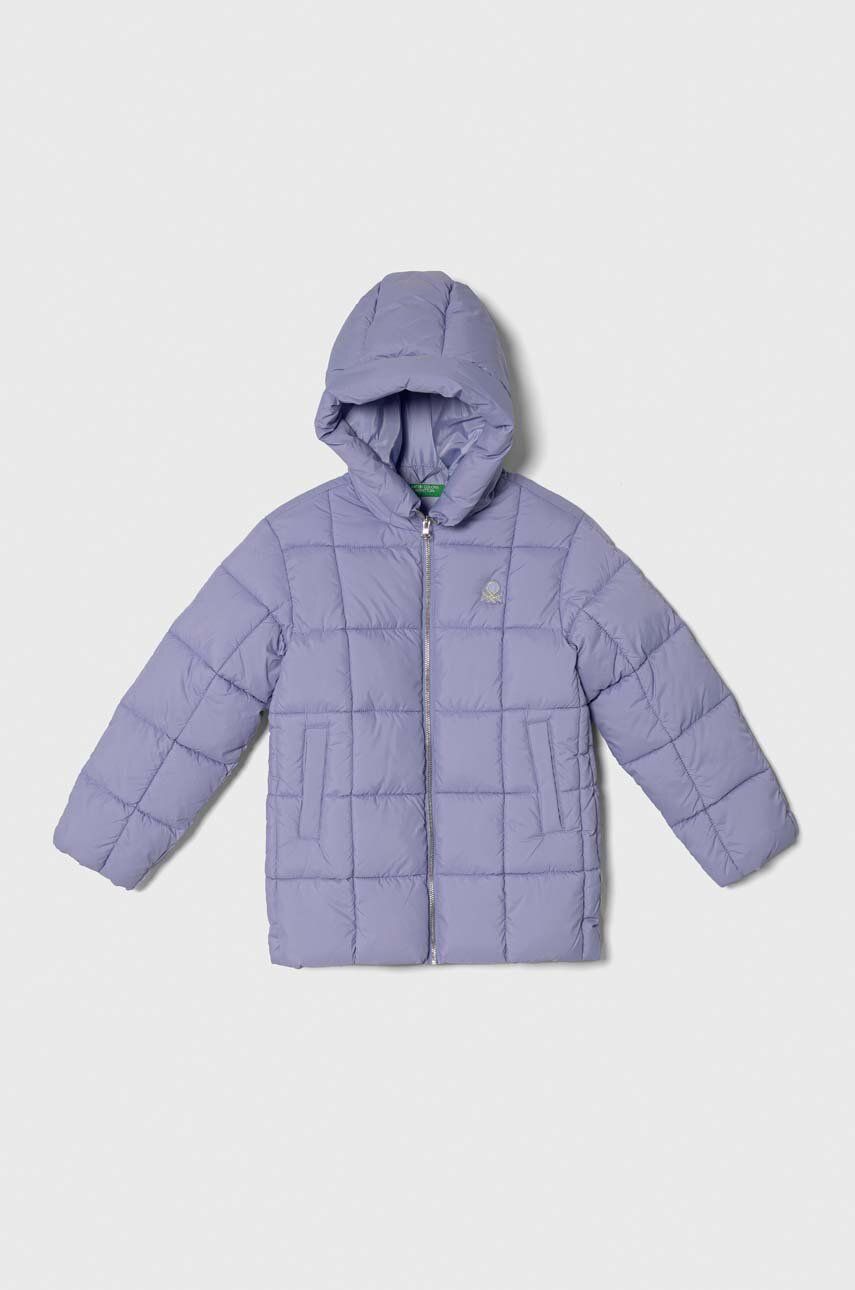 United Colors of Benetton kurtka dziecięca kolor fioletowy