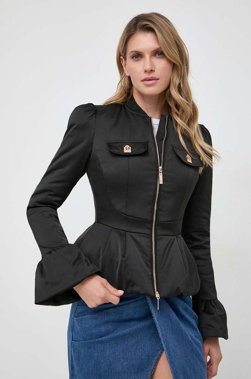 Elisabetta Franchi kurtka damska kolor czarny przejściowa