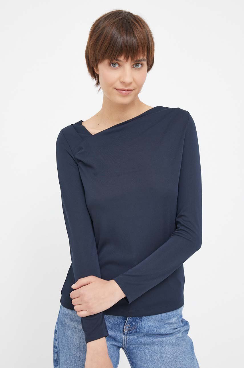 Lauren Ralph Lauren bluzka damska kolor granatowy gładka