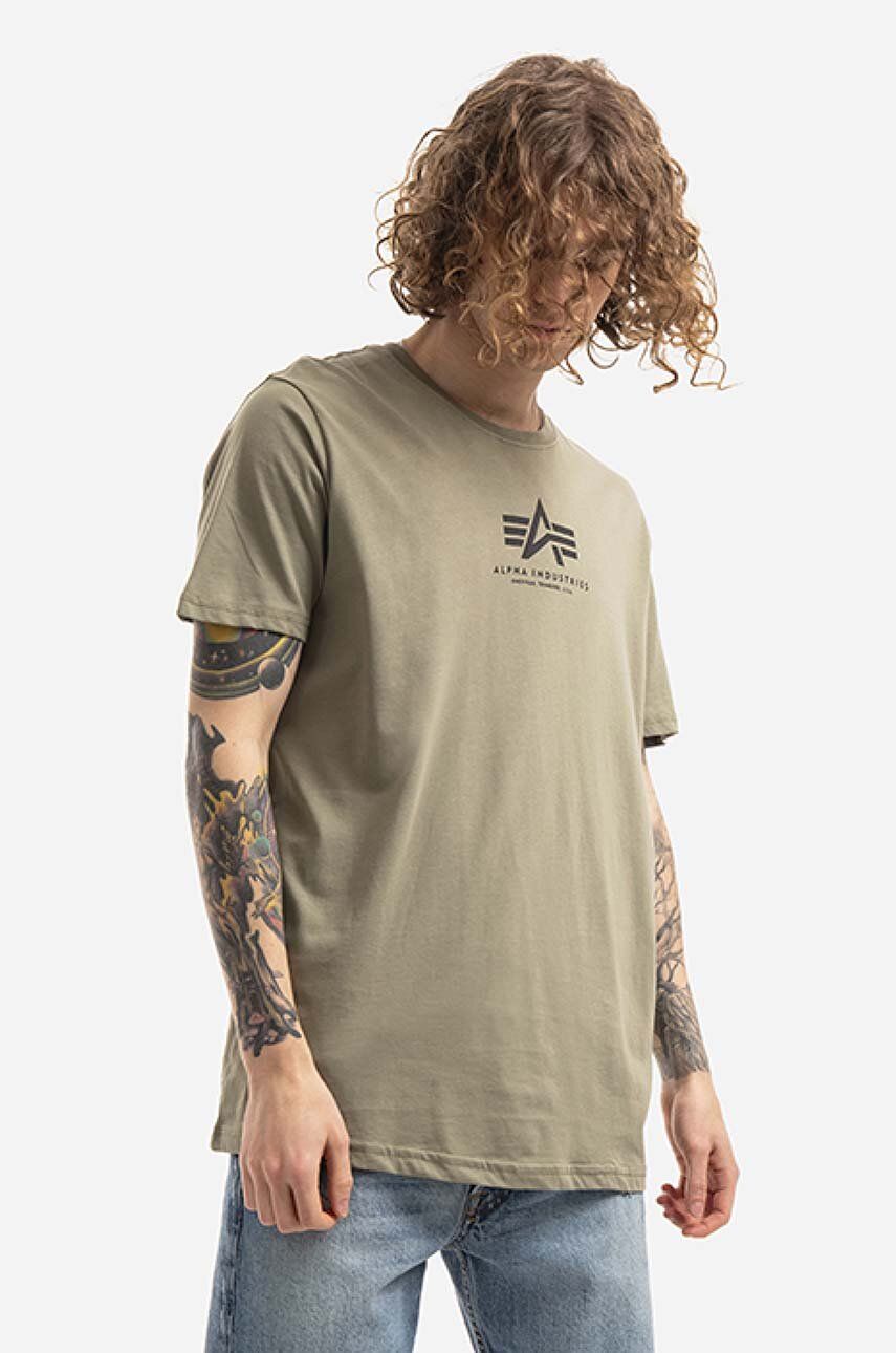 Alpha Industries t-shirt bawełniany kolor zielony wzorzysty 118533.11-ZIELONY