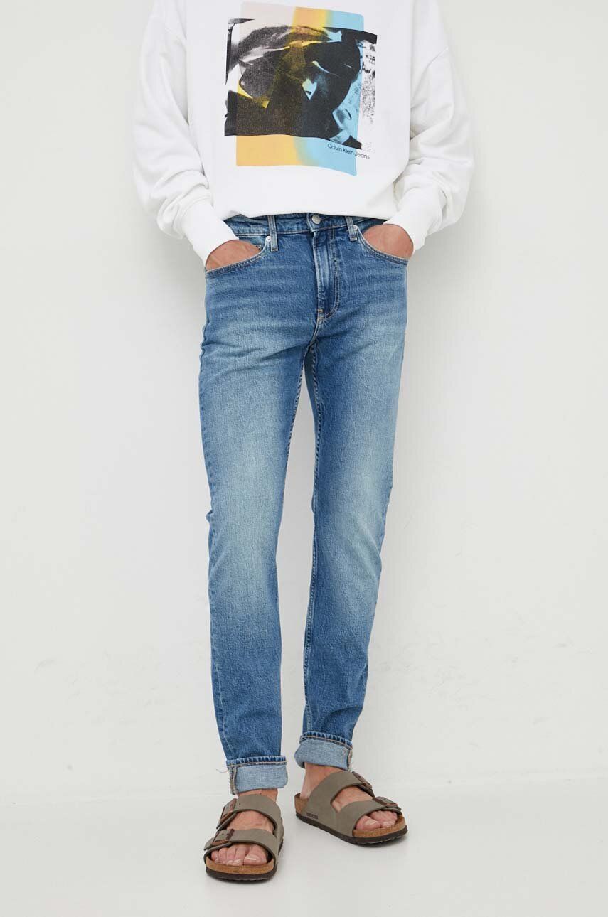 Calvin Klein Jeans jeansy męskie kolor niebieski