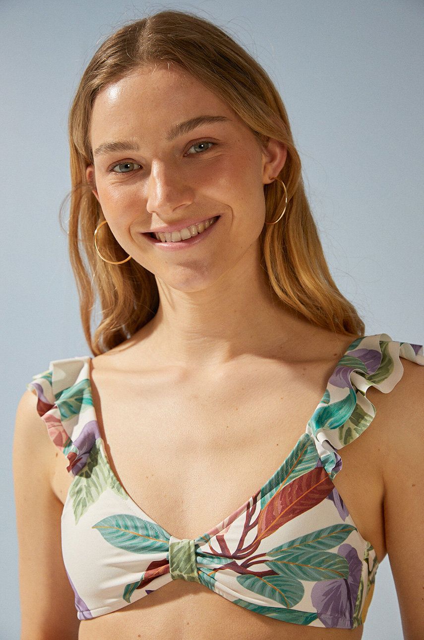 women'secret Biustonosz kąpielowy kolor zielony miękka miseczka