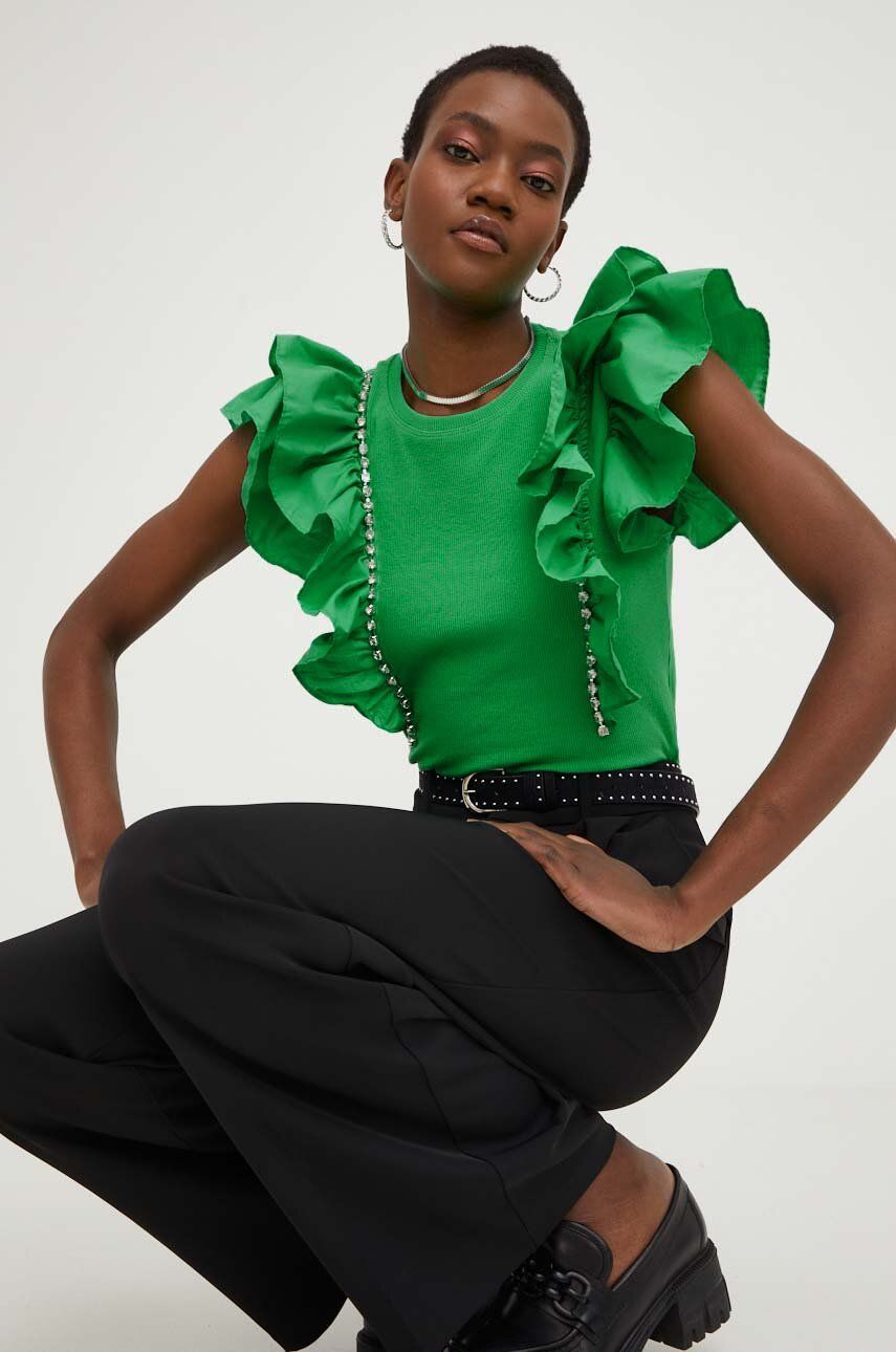 Answear Lab t-shirt damski kolor zielony