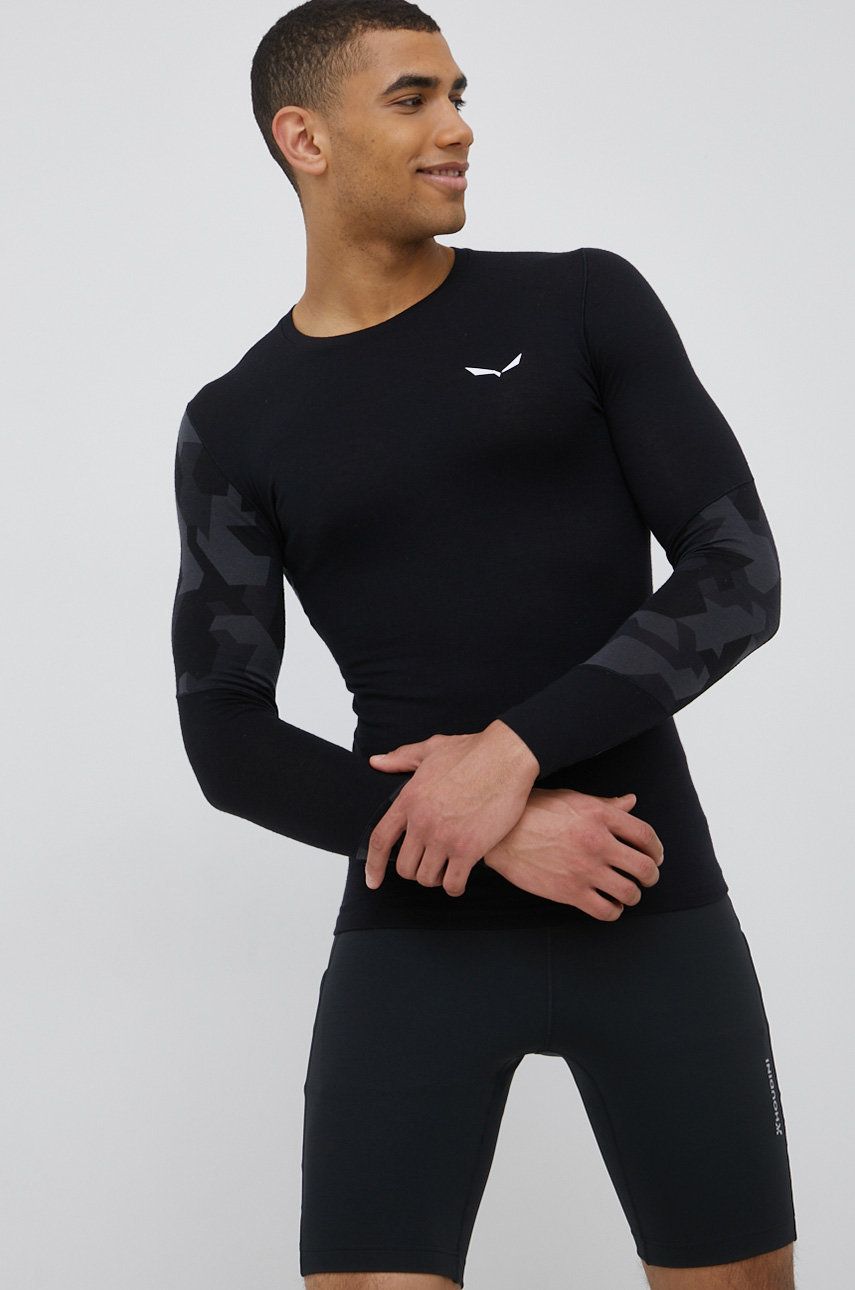 Salewa longsleeve funkcyjny Cristallo kolor czarny