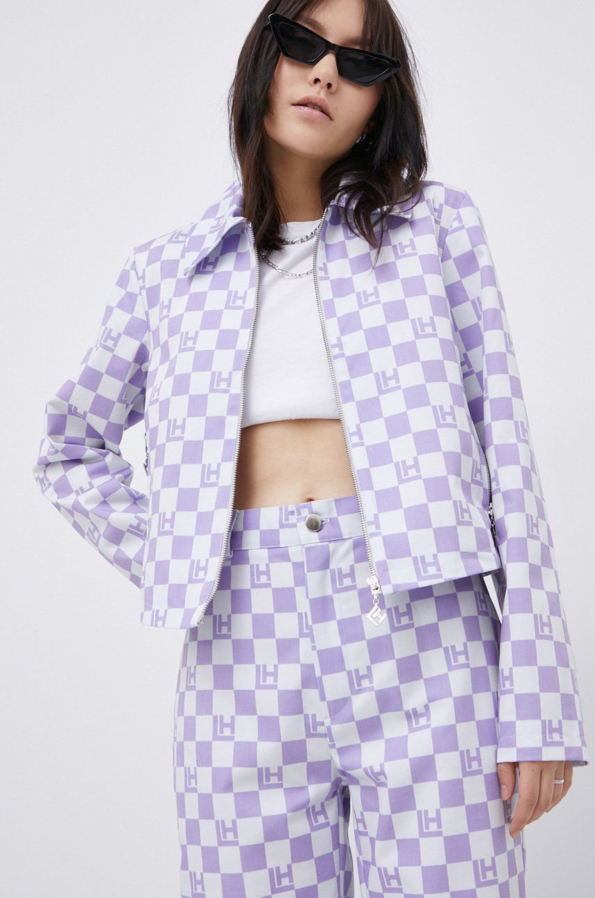 Local Heroes Kurtka damska kolor fioletowy przejściowa