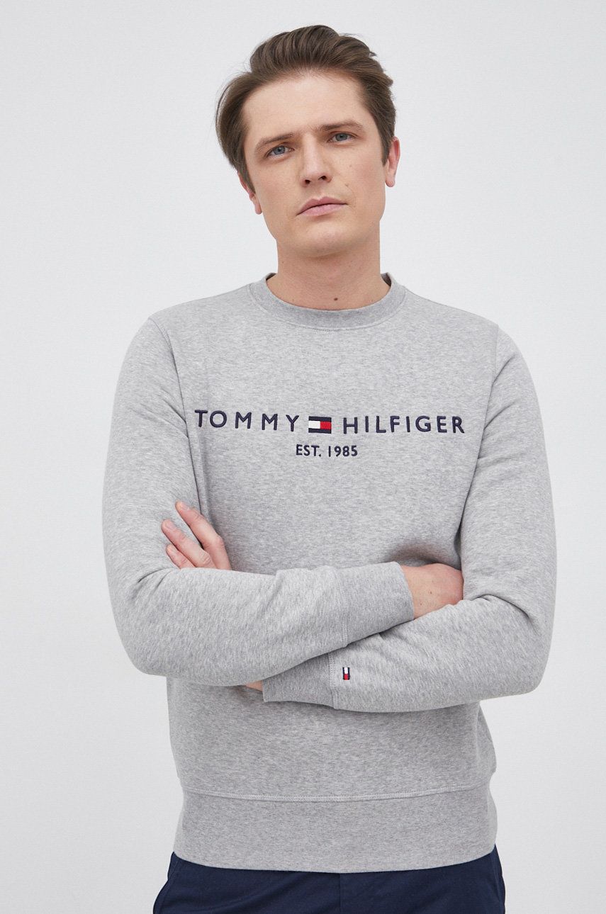 Tommy Hilfiger Bluza męska kolor szary z aplikacją