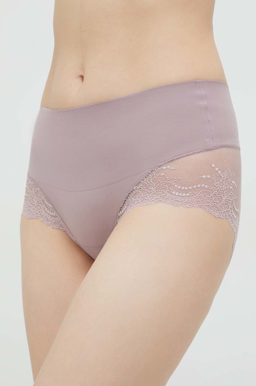Spanx figi modelujące kolor fioletowy z koronki