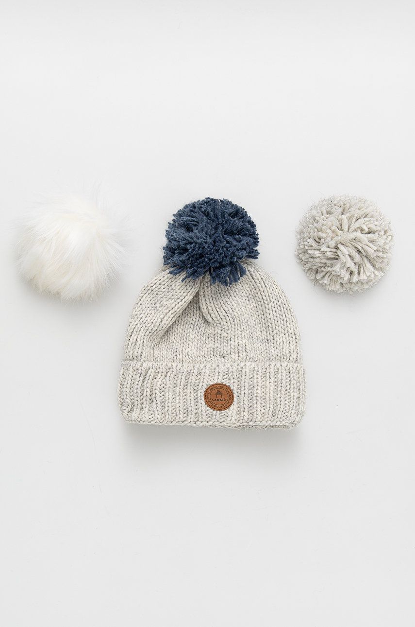Cabaia czapka kolor szary z cienkiej dzianiny
