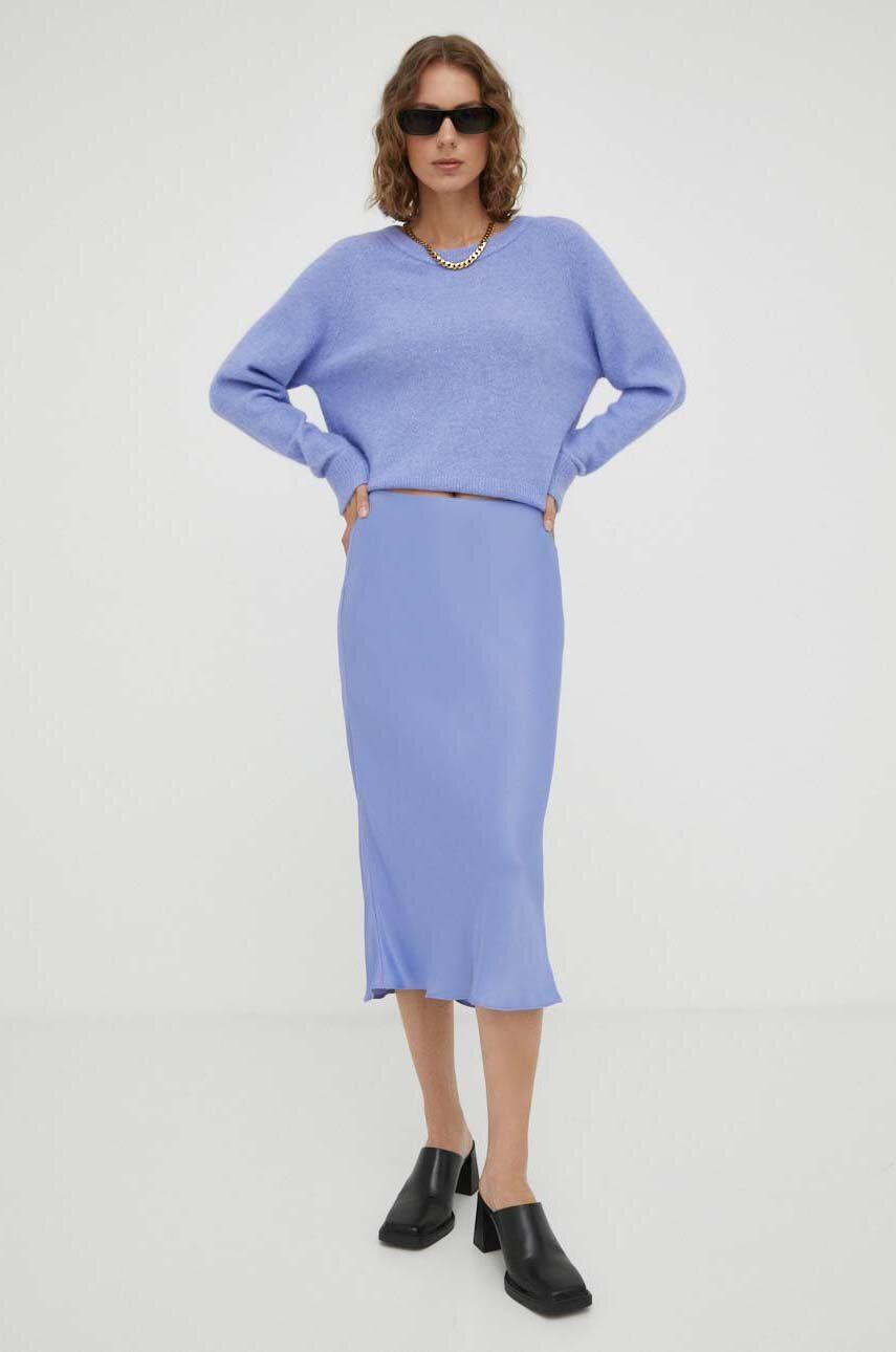 Samsoe Samsoe spódnica kolor fioletowy midi ołówkowa