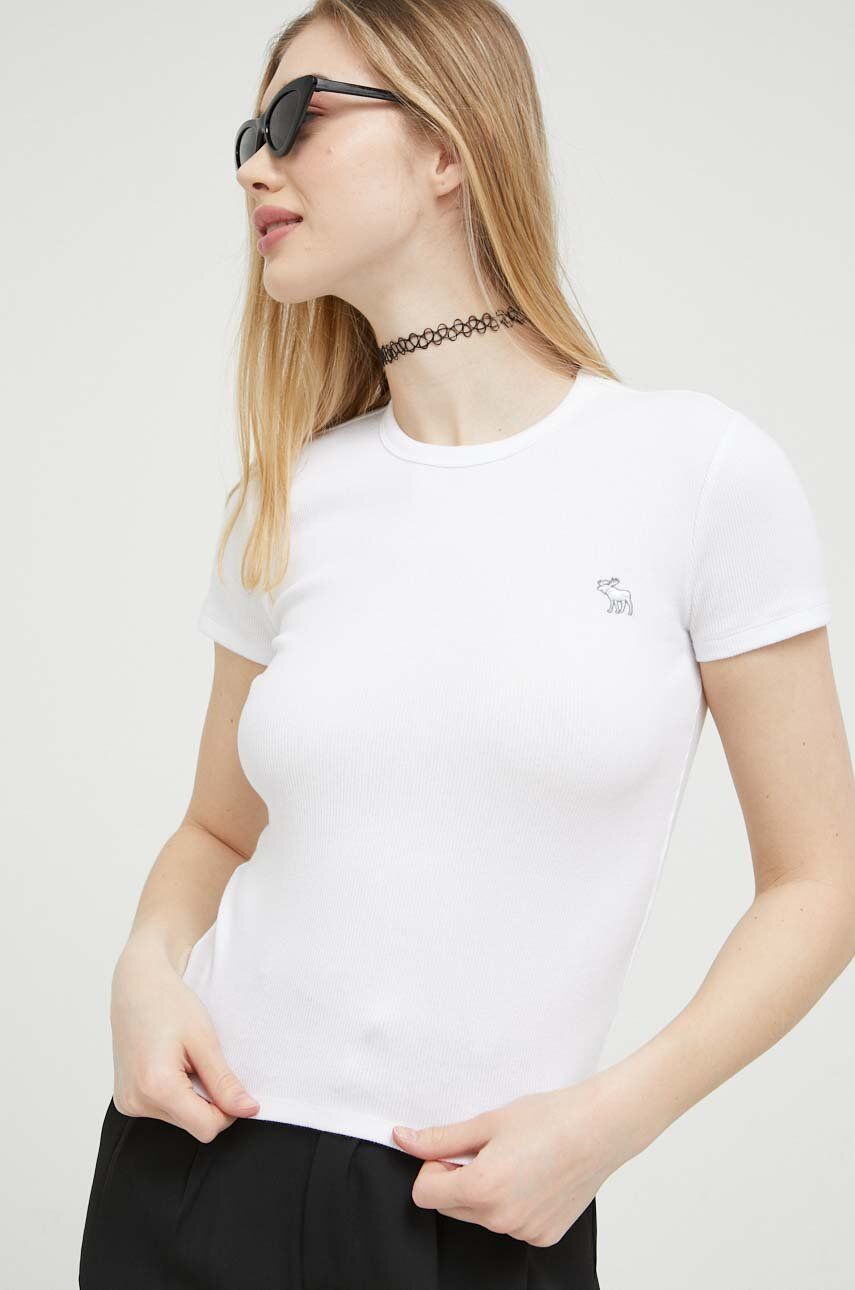 Abercrombie & Fitch t-shirt damski kolor biały