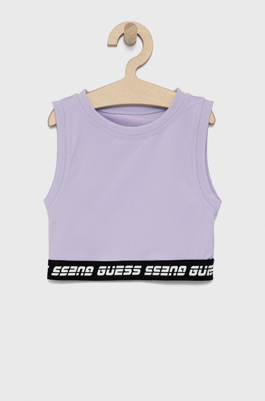 Guess Top dziecięcy kolor różowy