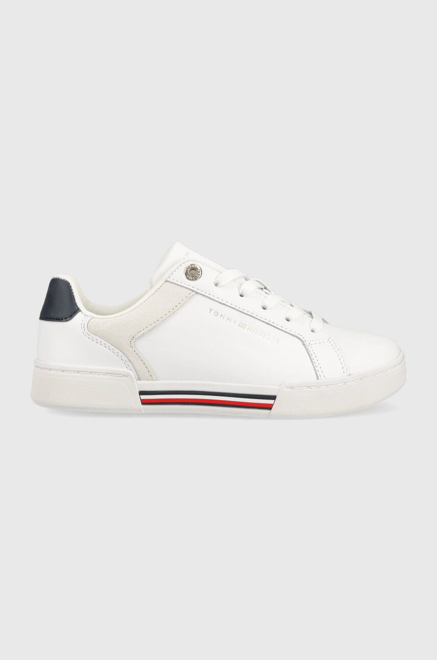 Tommy Hilfiger sneakersy skórzane COURT SNEAKER GLOBAL STRIPES kolor biały FW0FW07118