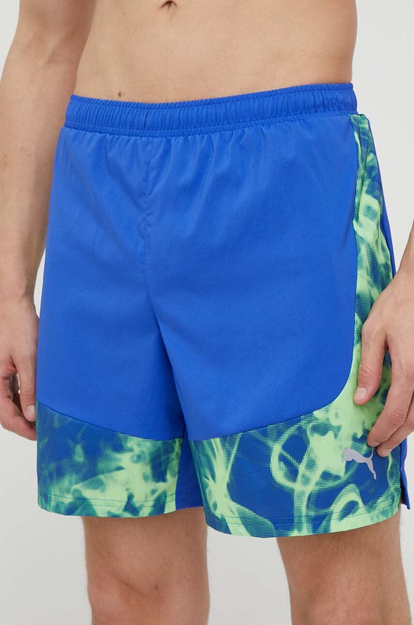 Puma szorty do biegania Favorite kolor niebieski