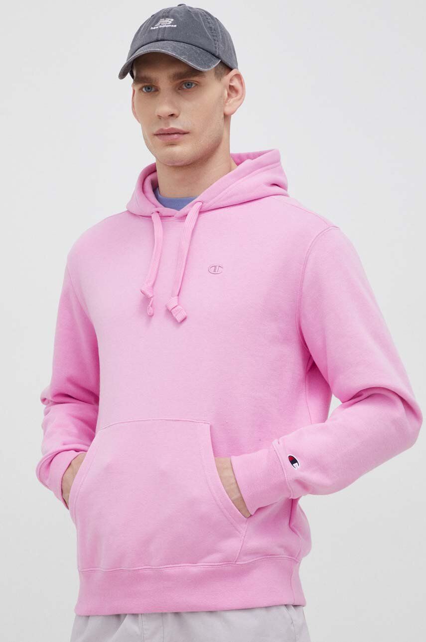 Champion bluza męska kolor fioletowy z kapturem gładka