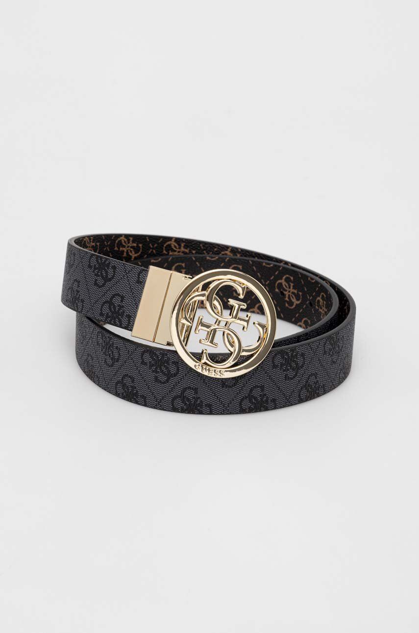 Guess pasek dwustronny damski kolor czarny