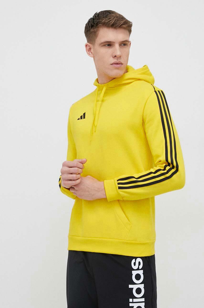 adidas Performance bluza dresowa Tiro 23 kolor żółty z kapturem z aplikacją