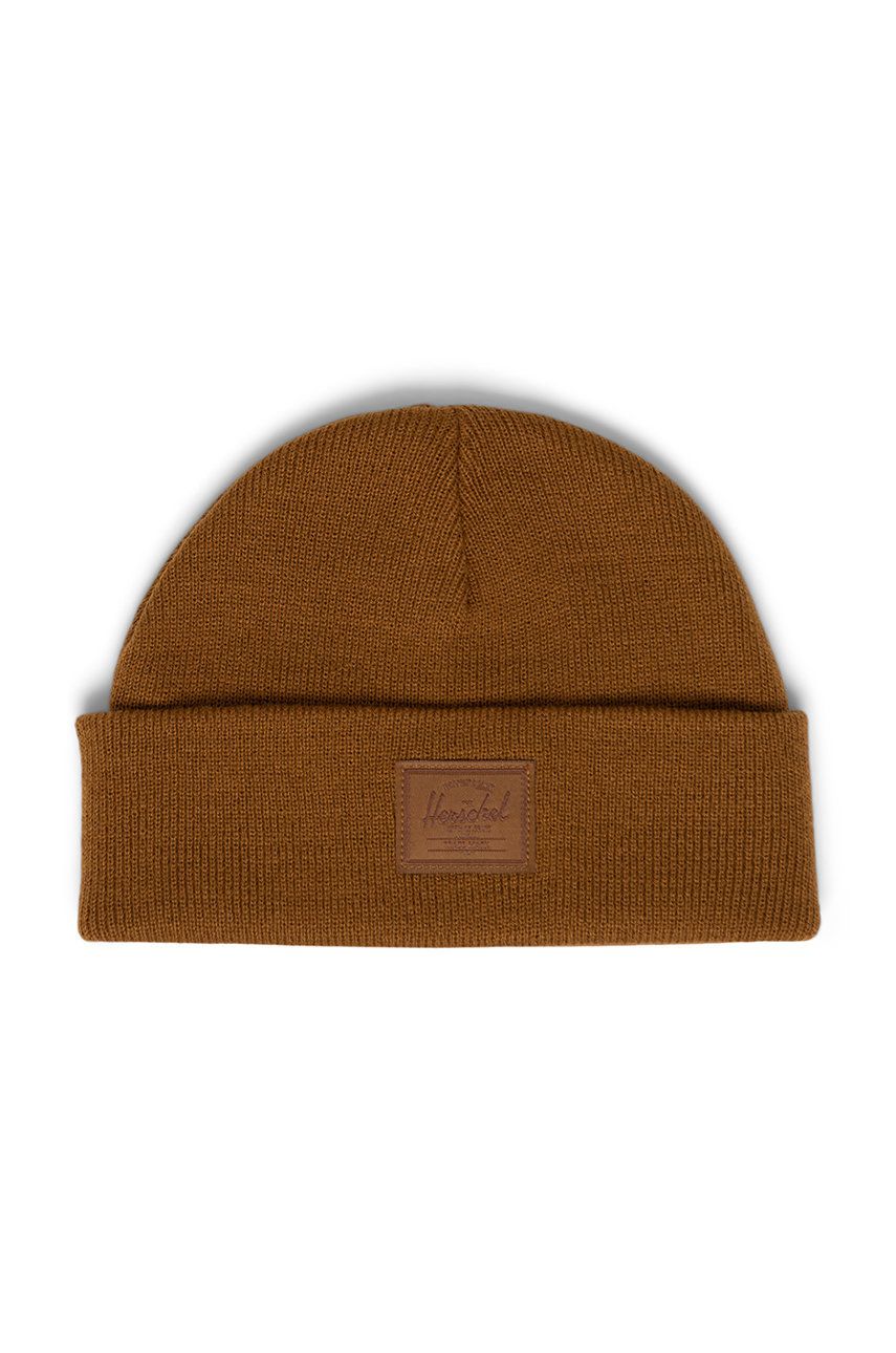 Herschel czapka kolor brązowy