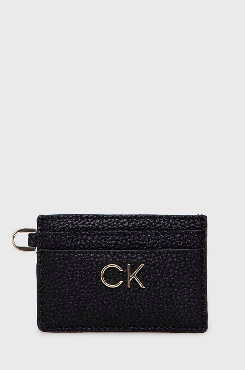 Calvin Klein etui na karty damski kolor czarny