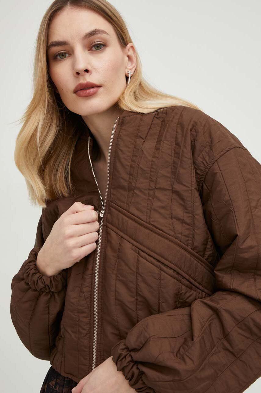 Answear Lab kurtka damska kolor brązowy przejściowa