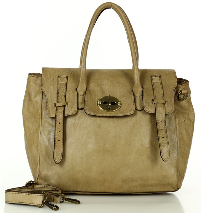 Elegancka Torebka z Regulowanymi Paskami- Beż Taupe