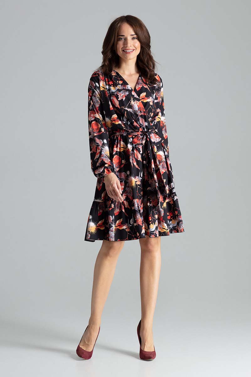 Rozkloszowana Sukienka z Kopertową Górą Wzór 109