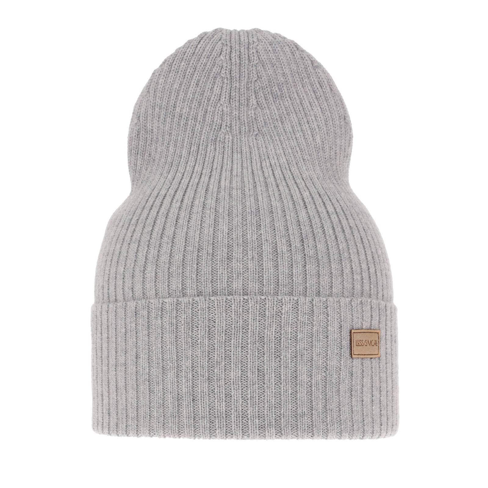 Czapka damska wiosenno - zimowa 100% wełniana merino Sophie - Szara