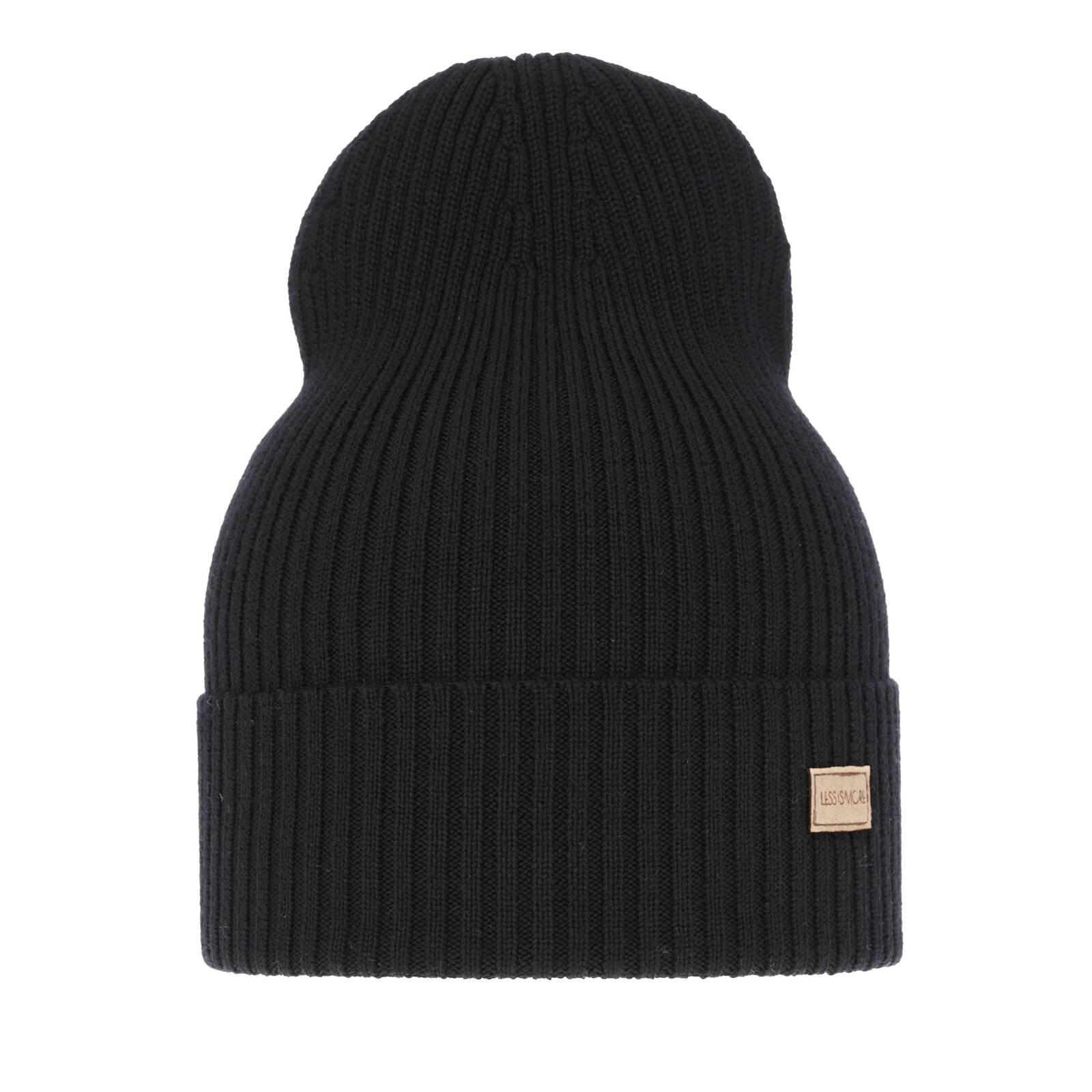 Czapka damska wiosenno - zimowa 100% wełniana merino Sophie - Czarna