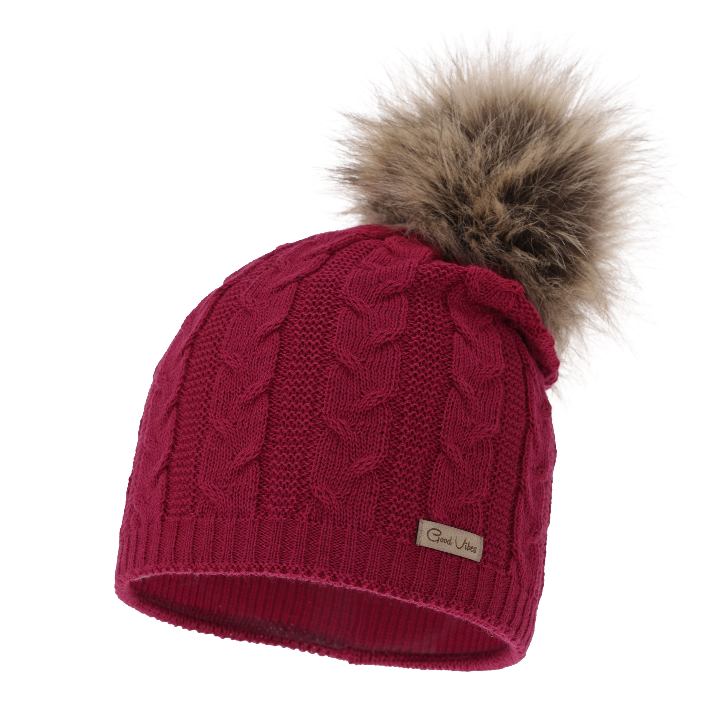 Czapka Damska z Wełny Merino Bafi - Różowa