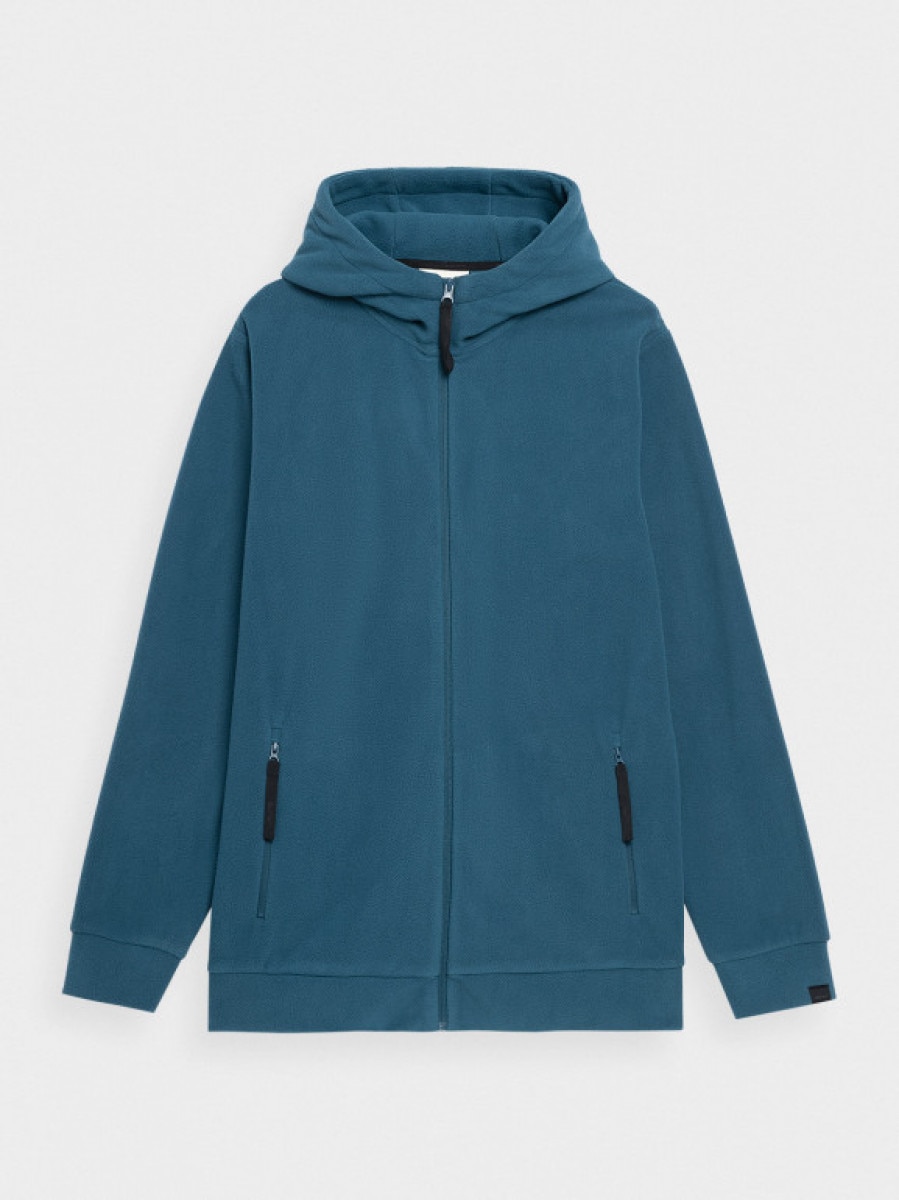 Polar rozpinany z kapturem męski