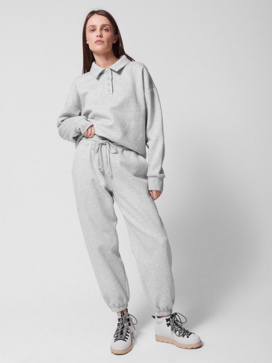 Spodnie dresowe joggery damskie - szare