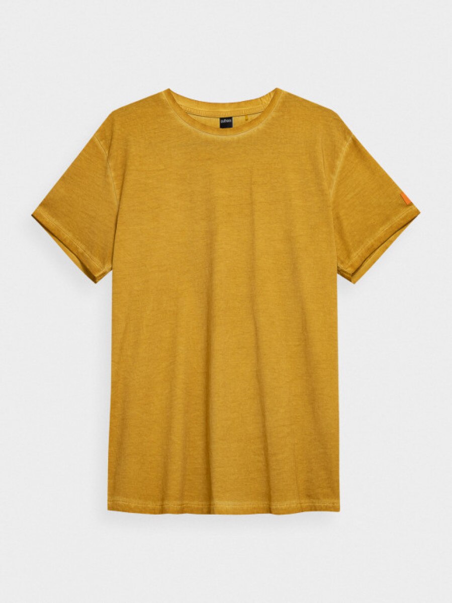 T-shirt gładki męski - żółty