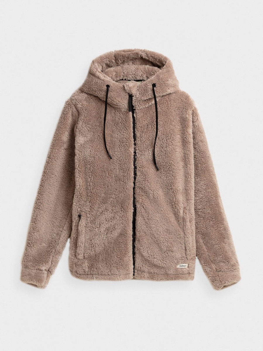 Polar rozpinany z kapturem damski