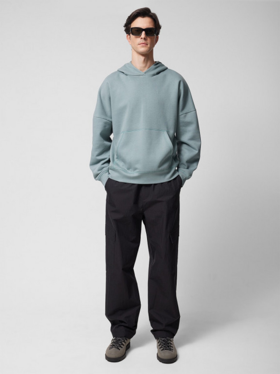 Spodnie tkaninowe cargo męskie - czarne