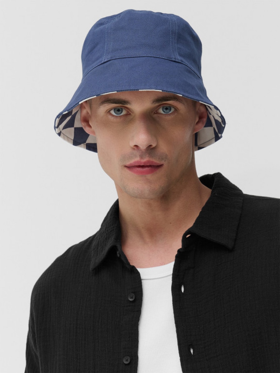 Dwustronny kapelusz bucket hat męski - kolorowy