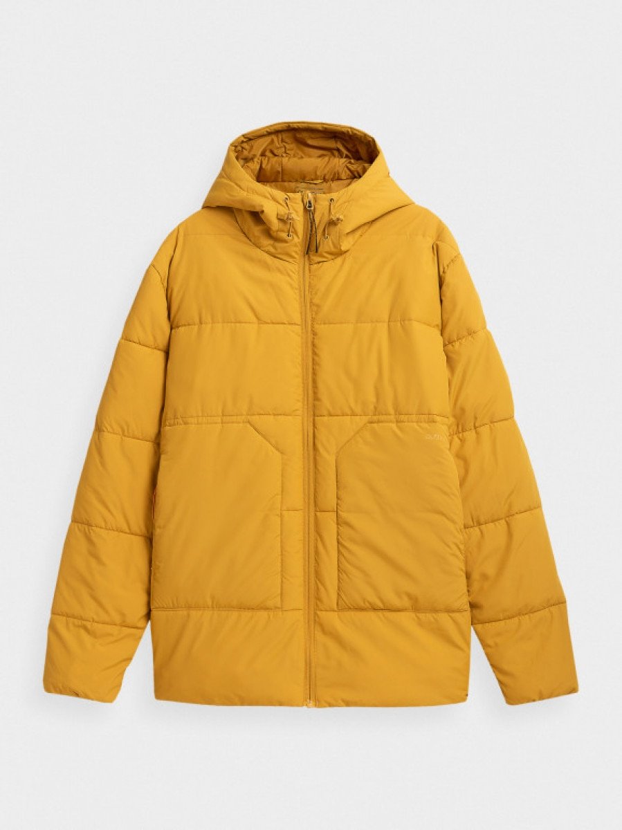 Kurtka puchowa z wypełnieniem syntetycznym męska - żółta