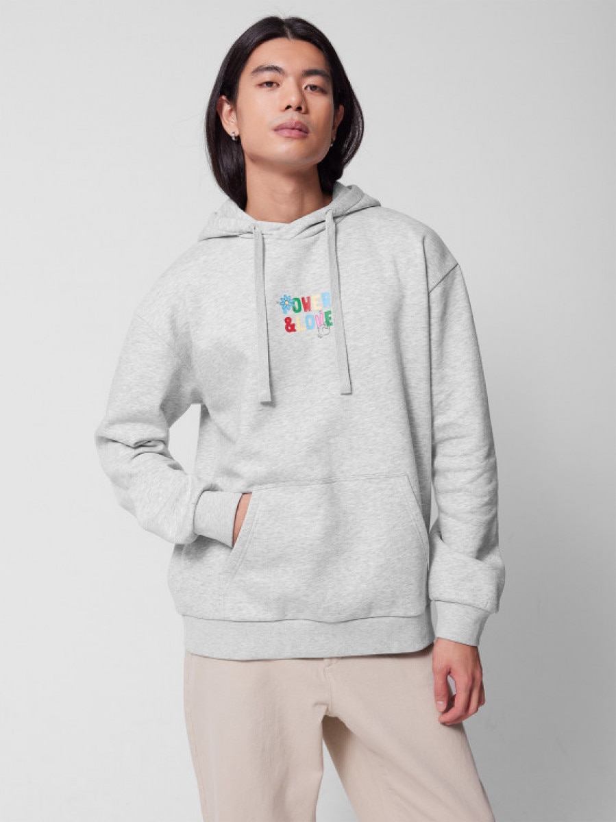 Bluza nierozpinana z kapturem męska - szara