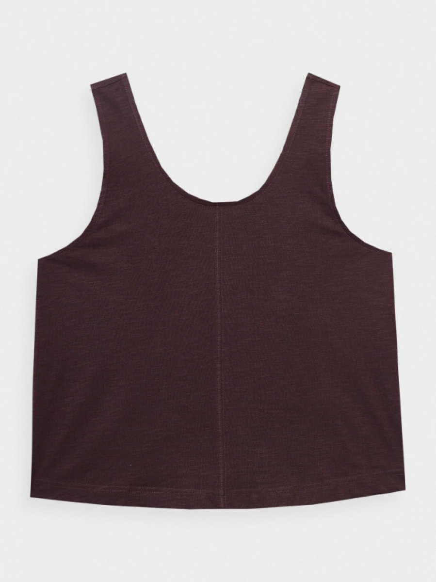 Top gładki damski - brązowy