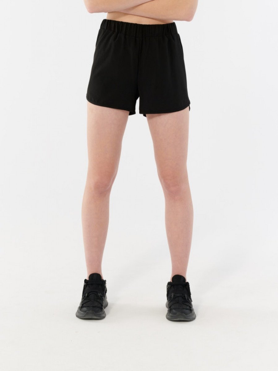 Spodenki tkaninowe damskie - czarne