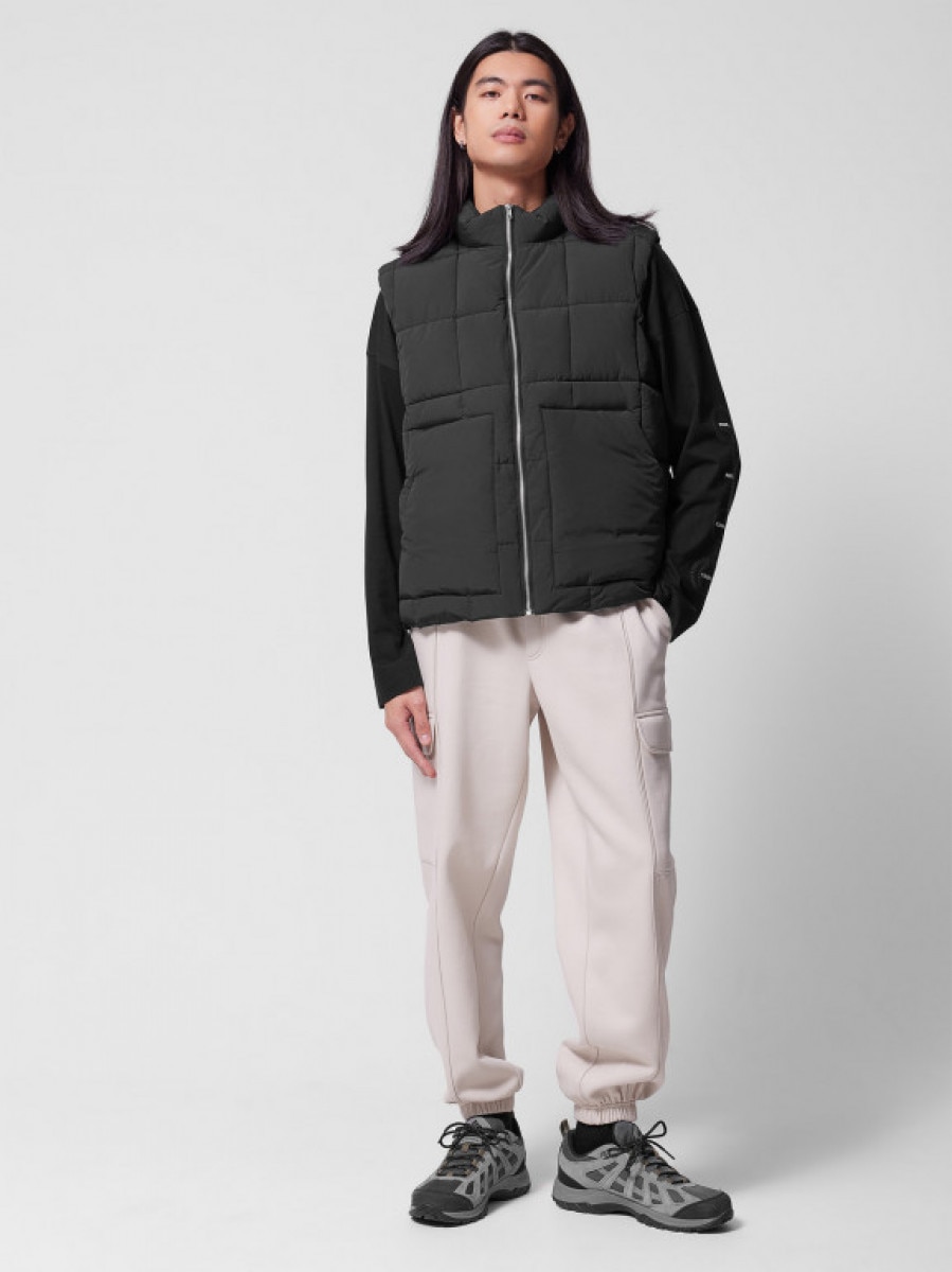 Kamizelka puchowa oversize z wypełnieniem syntetycznym męska - czarna