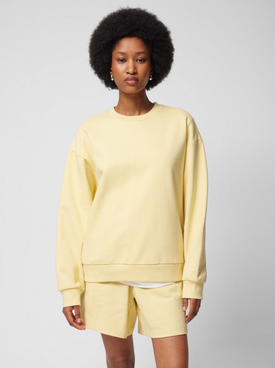 Bluza nierozpinana bez kaptura damska - żółta