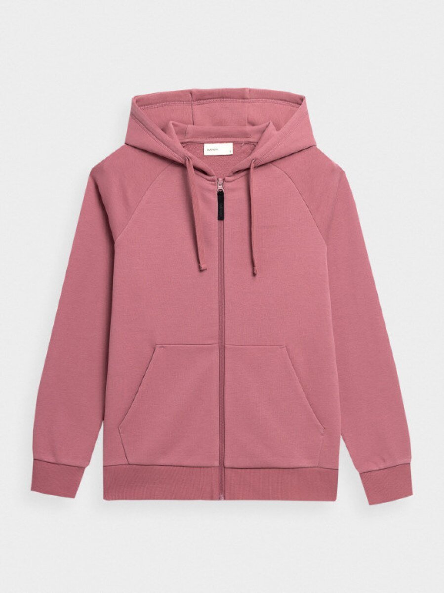 Bluza rozpinana z kapturem damska - różowa