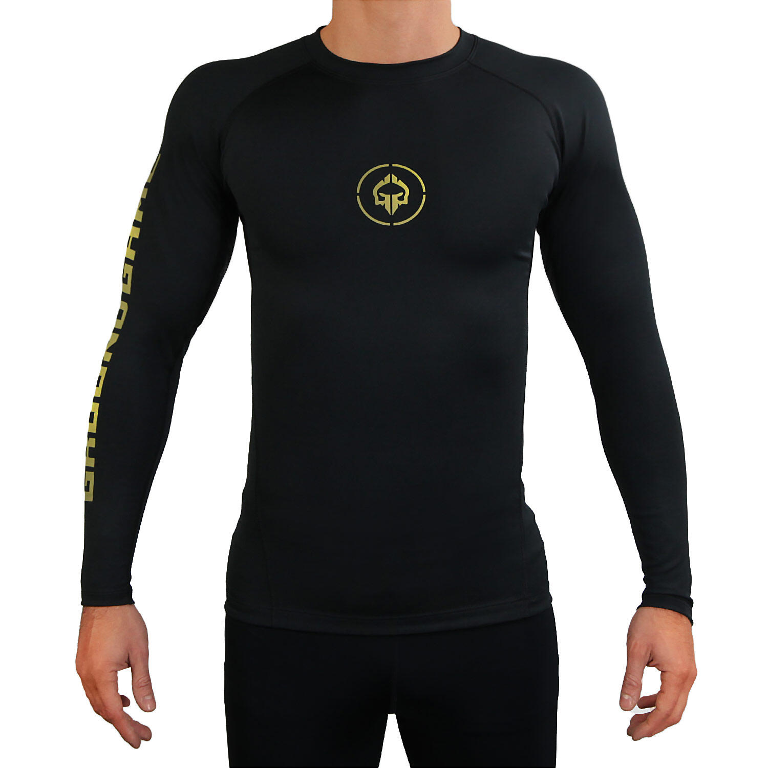 Rashguard do MMA męski Groundgame ATHLETIC GOLD z długim rękawem