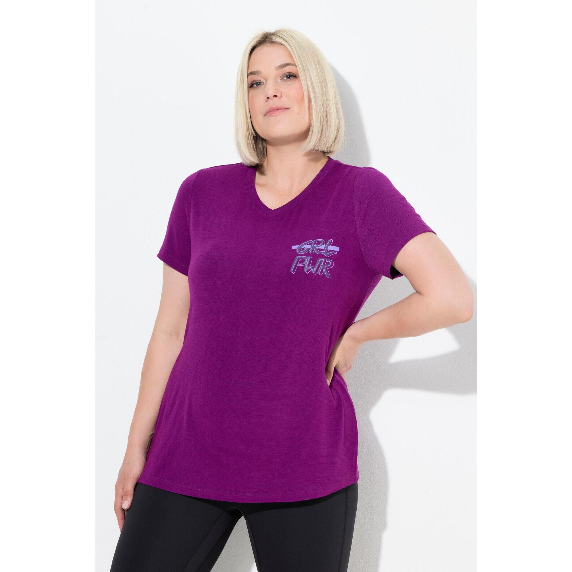 Damskie Bluzka funkcyjna wycięcia dekolt w serek rękaw 1/2 z recyklingu