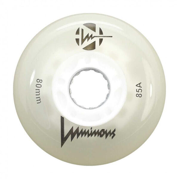 Kółka świecące do rolek Seba Luminous Led 80mm/85A White Glow/Green LED 4 sztuki